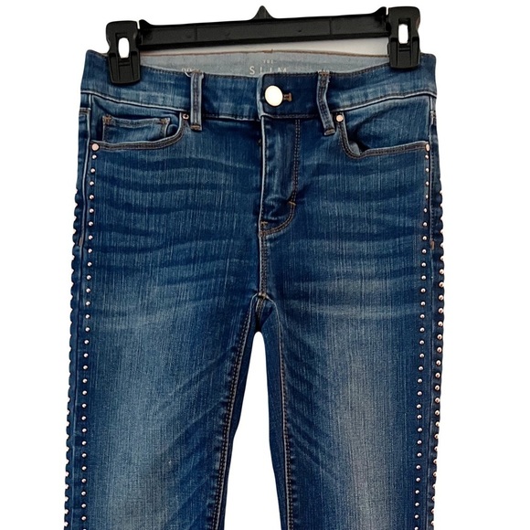 White House Black Market The Slim Ankle Jeans with Rose Gold Stud Trim Detail 00 - Picture 2 of 13